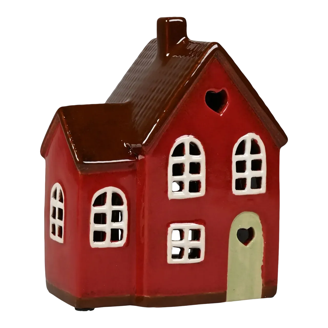 Maison-photophore Scandinave – Céramique rouge