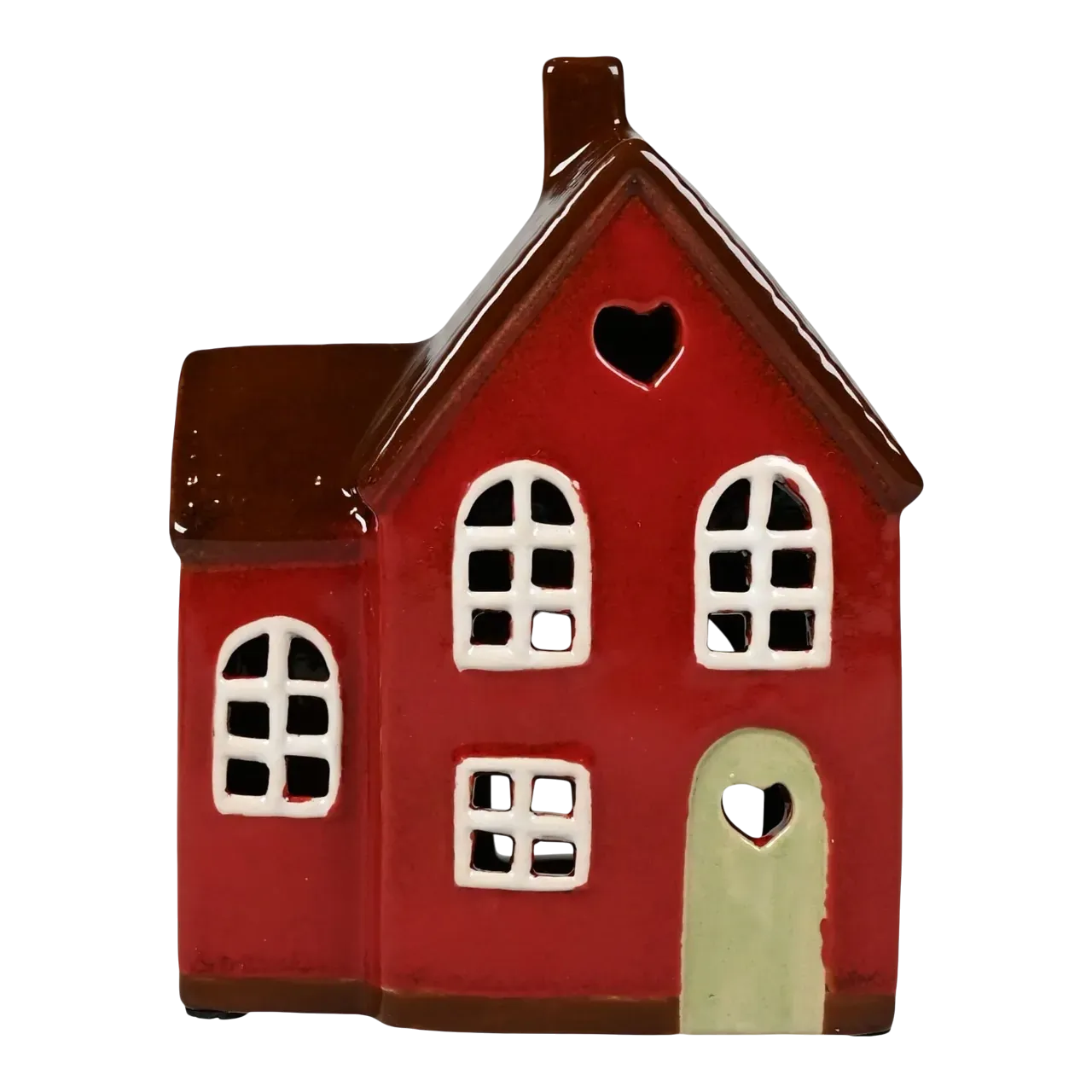 Maison-photophore Scandinave - Céramique rouge