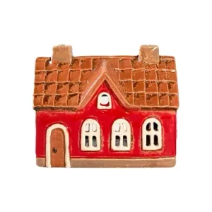Maison-photophore Scandinave - Céramique rouge