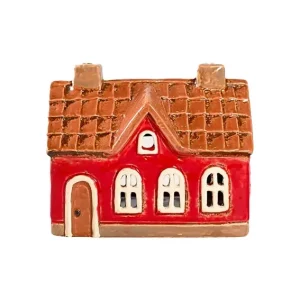 Maison-photophore Scandinave – Céramique rouge