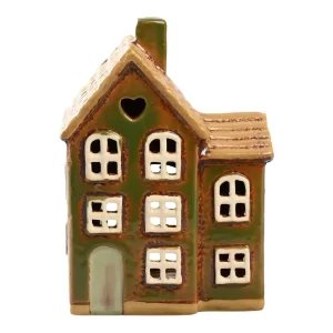 Maison-photophore Scandinave – Céramique verte