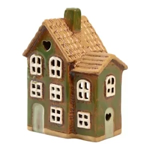 Maison-photophore Scandinave - Céramique verte