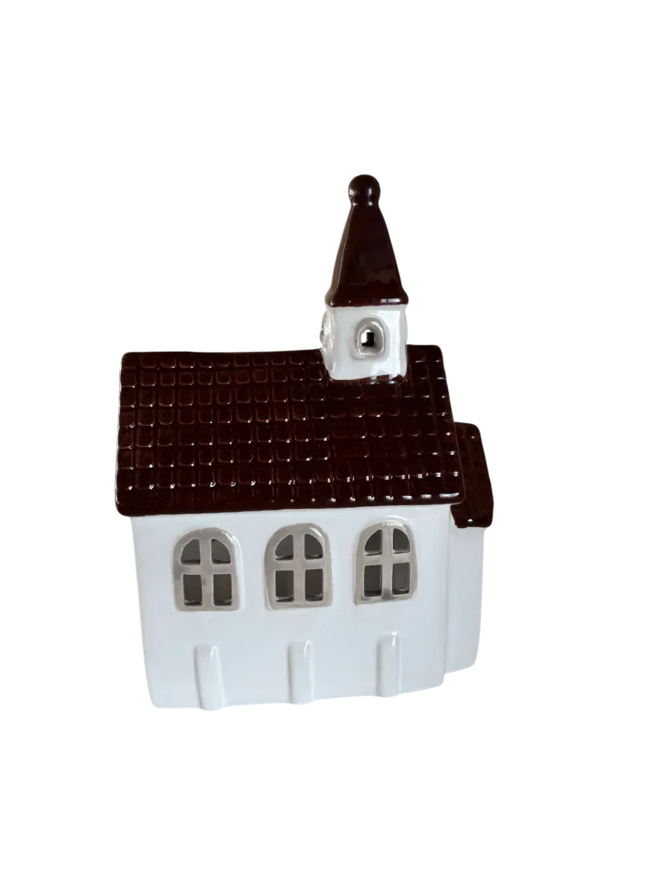 Maison-photophore Scandinave Église - Céramique blanche