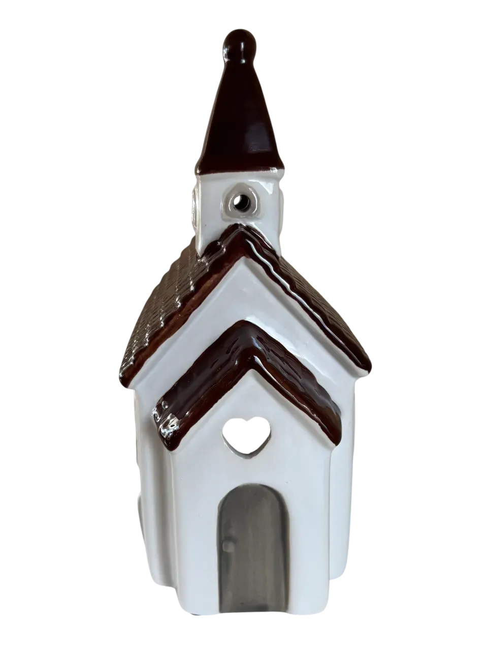 Maison-photophore Scandinave Église – Céramique blanche