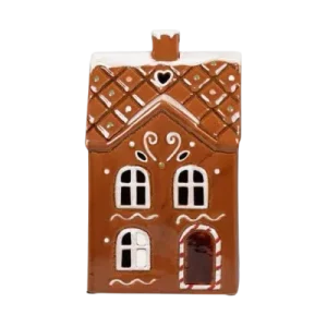 Maison-photophore Scandinave Noël - Céramique Pain d'épice
