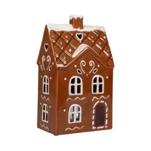 Maison-photophore Scandinave Noël - Céramique Pain d'épice