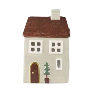 Maison-photophore Scandinave Noël - Céramique blanche