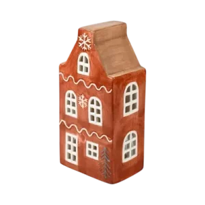 Maison-photophore Scandinave Noël - Céramique brune