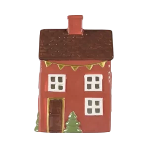 Maison-photophore Scandinave Noël - Céramique rouge
