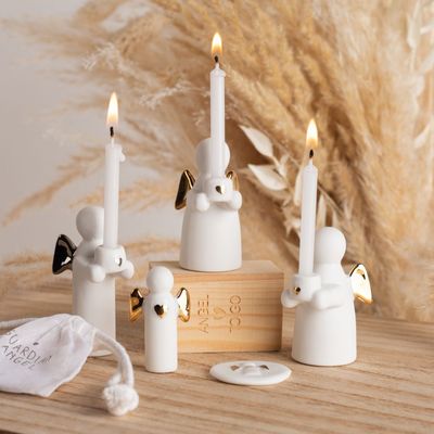 Mini Bougeoir Ange-Gardien - Doré