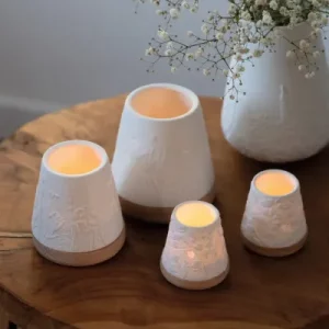 Photophore Bois Fleurs - Grand