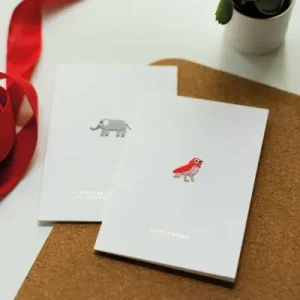 Carte Broderie Oiseau - "Happy Birthday"