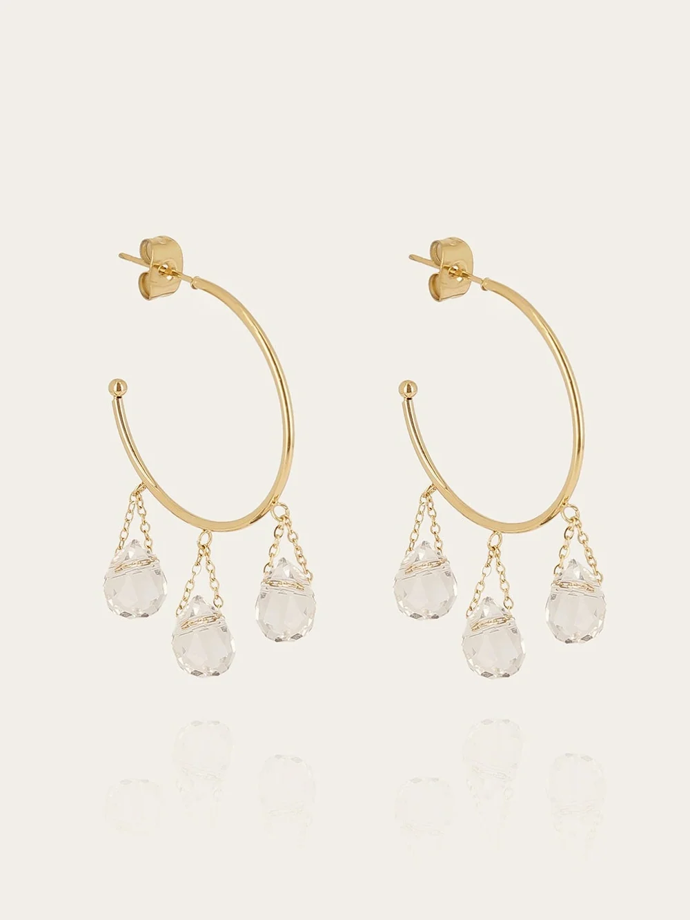 Boucles d'oreilles Méliora - Acier Doré