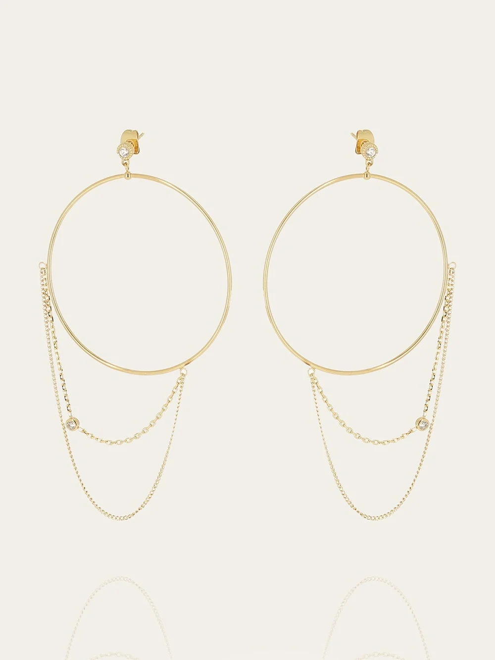 Boucles d'oreilles Amarante - Acier Doré