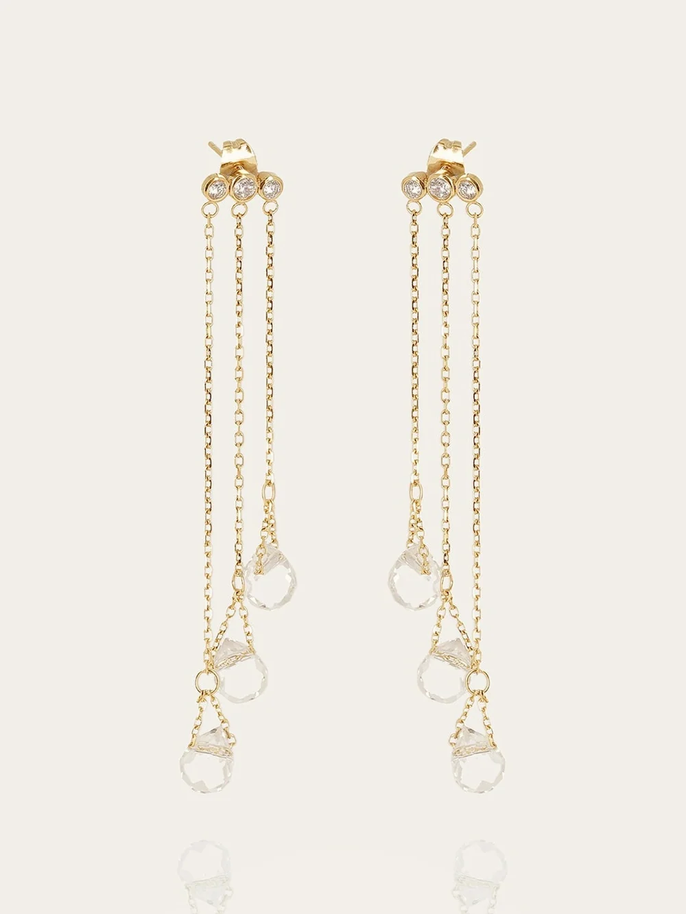 Boucles d'oreilles Aurésia - Acier Doré