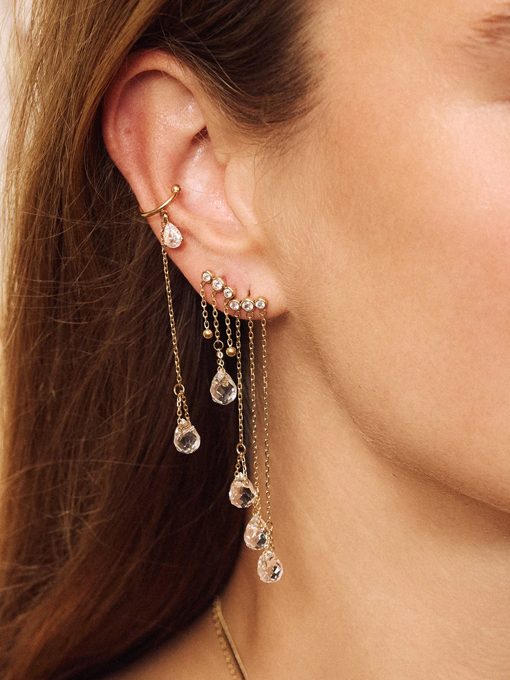 Boucles d'oreilles Aurésia - Acier Doré