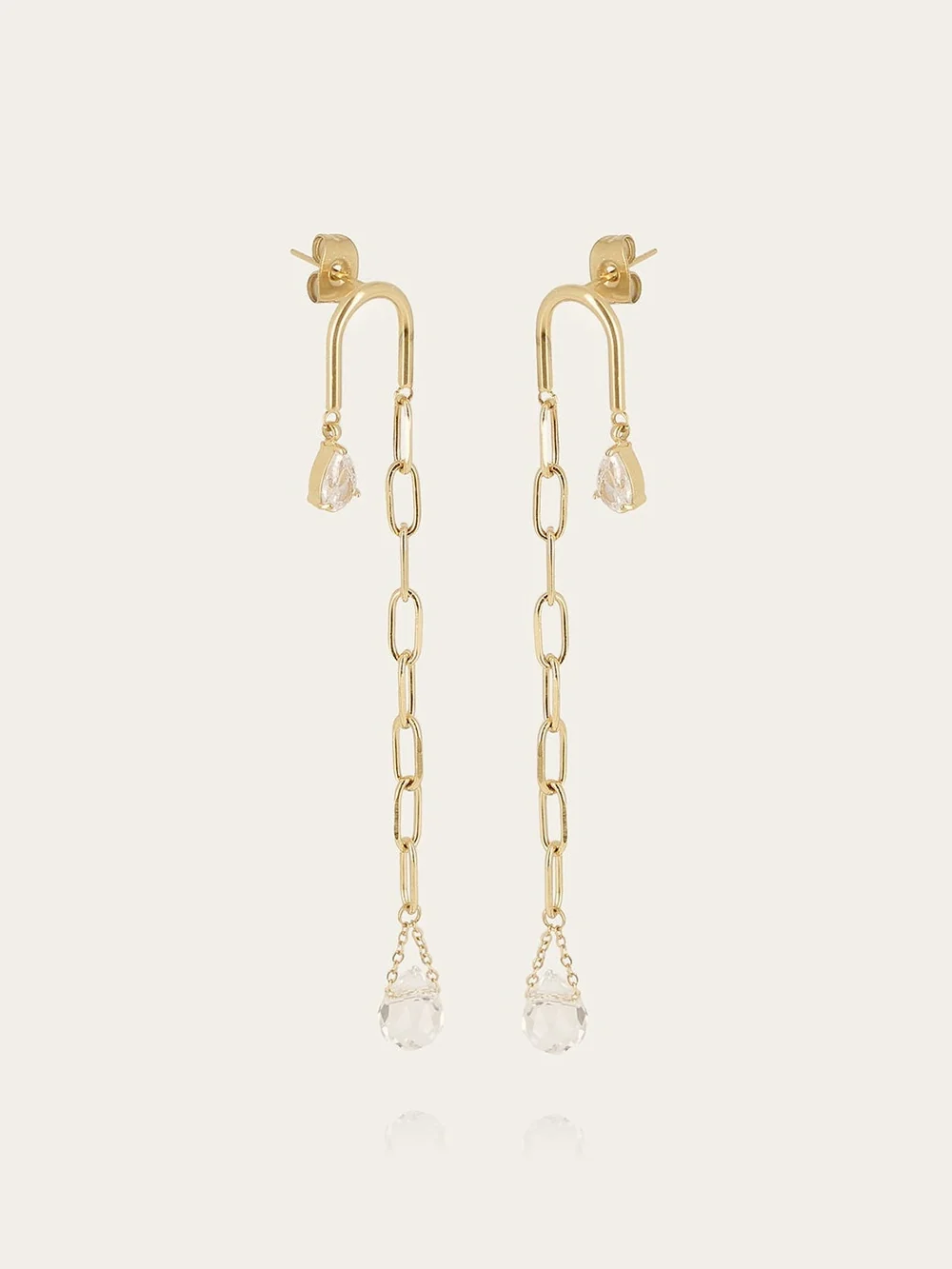 Boucles d'oreilles Lysora - Acier Doré