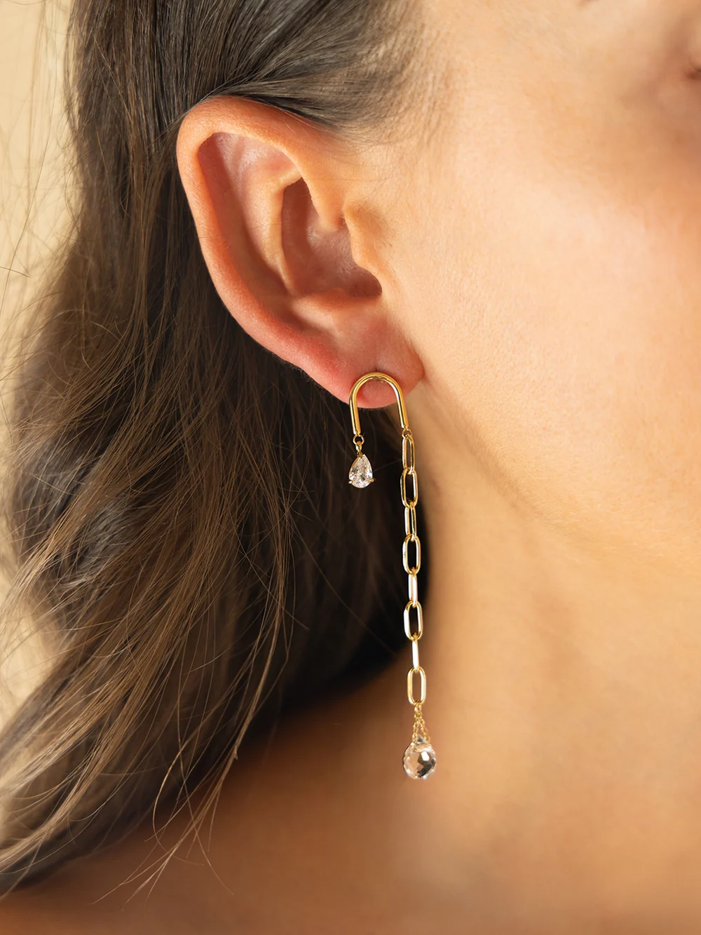 Boucles d'oreilles Lysora - Acier Doré