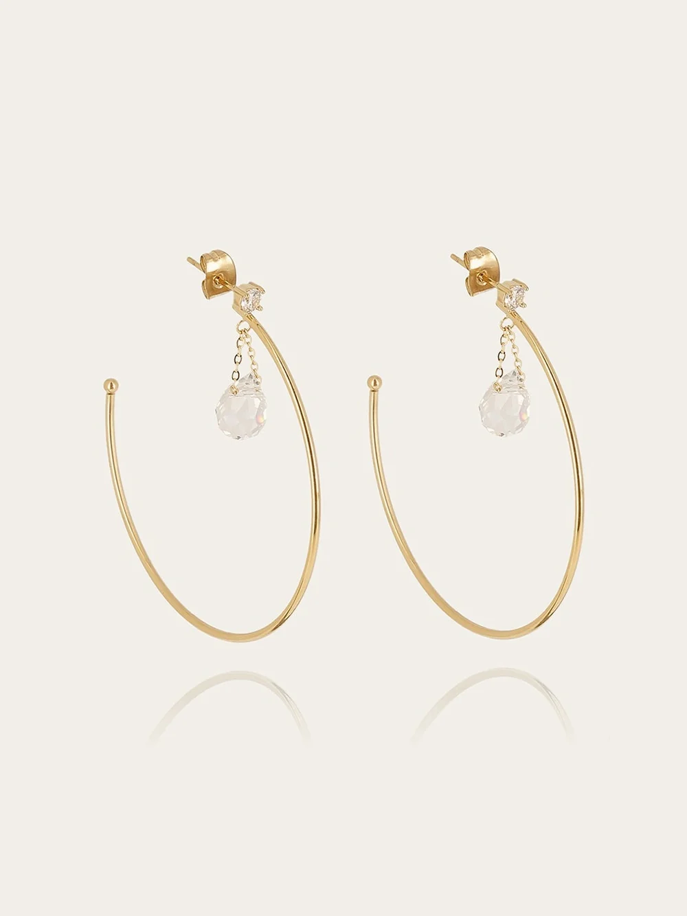 Boucles d'oreilles Norely - Acier Doré
