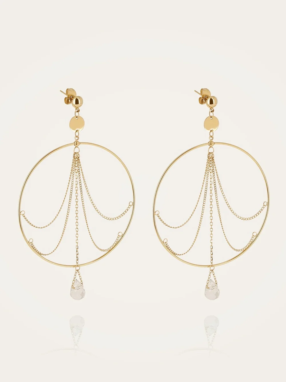 Boucles d'oreilles Solstice - Acier Doré