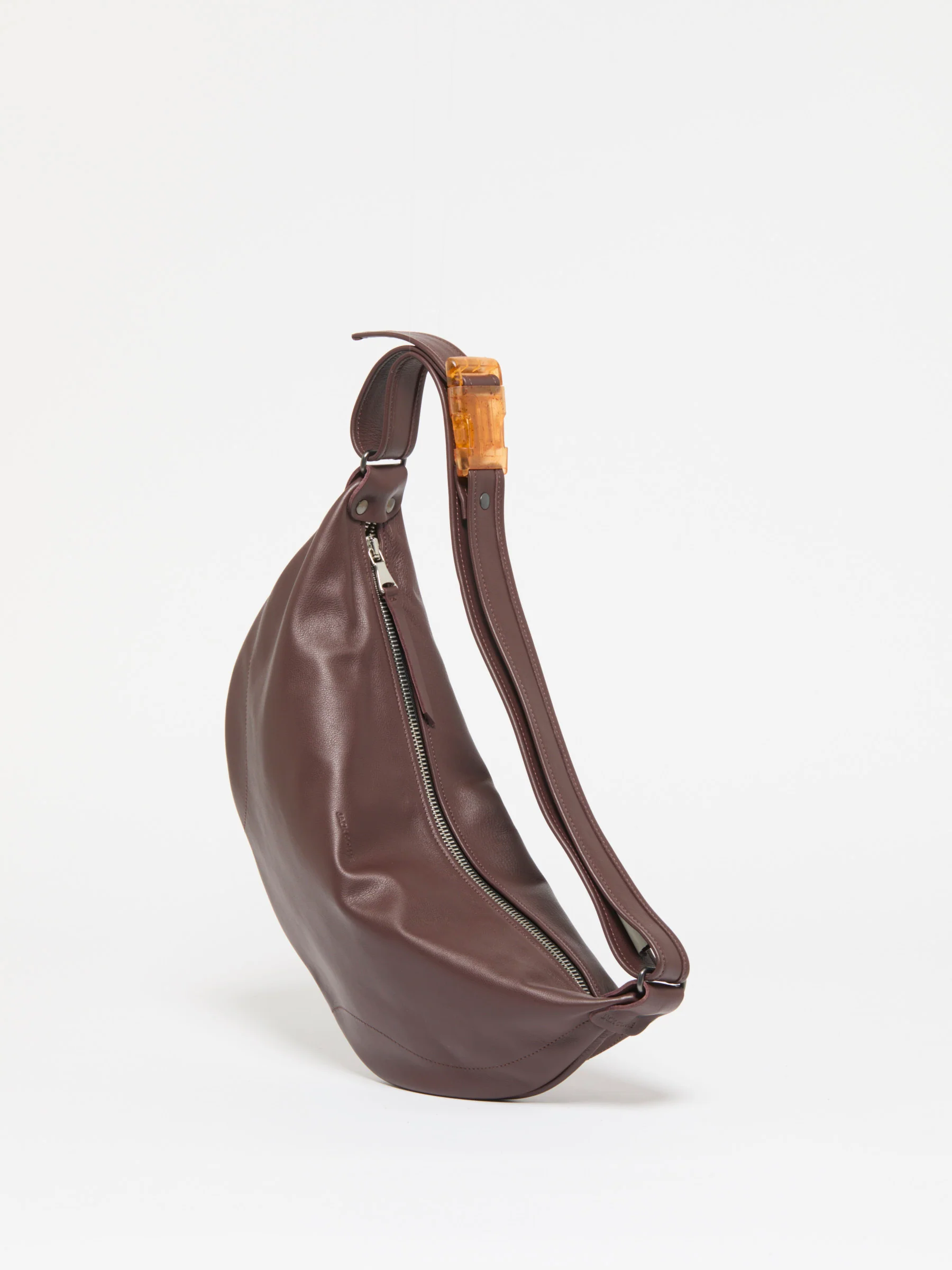 Sac demi-lune Petit Luna Cuir - Cacao