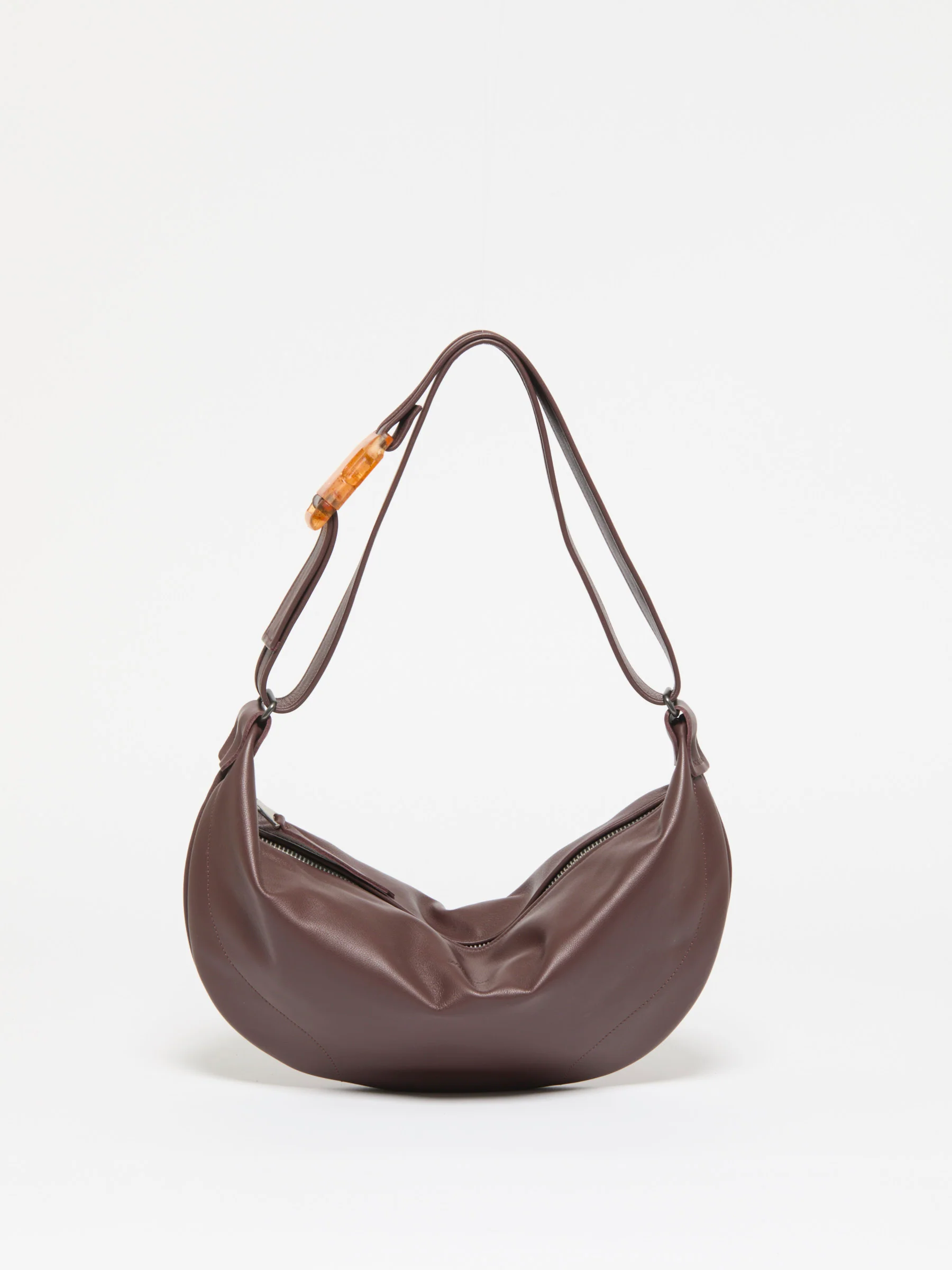 Sac demi-lune Petit Luna Cuir - Cacao