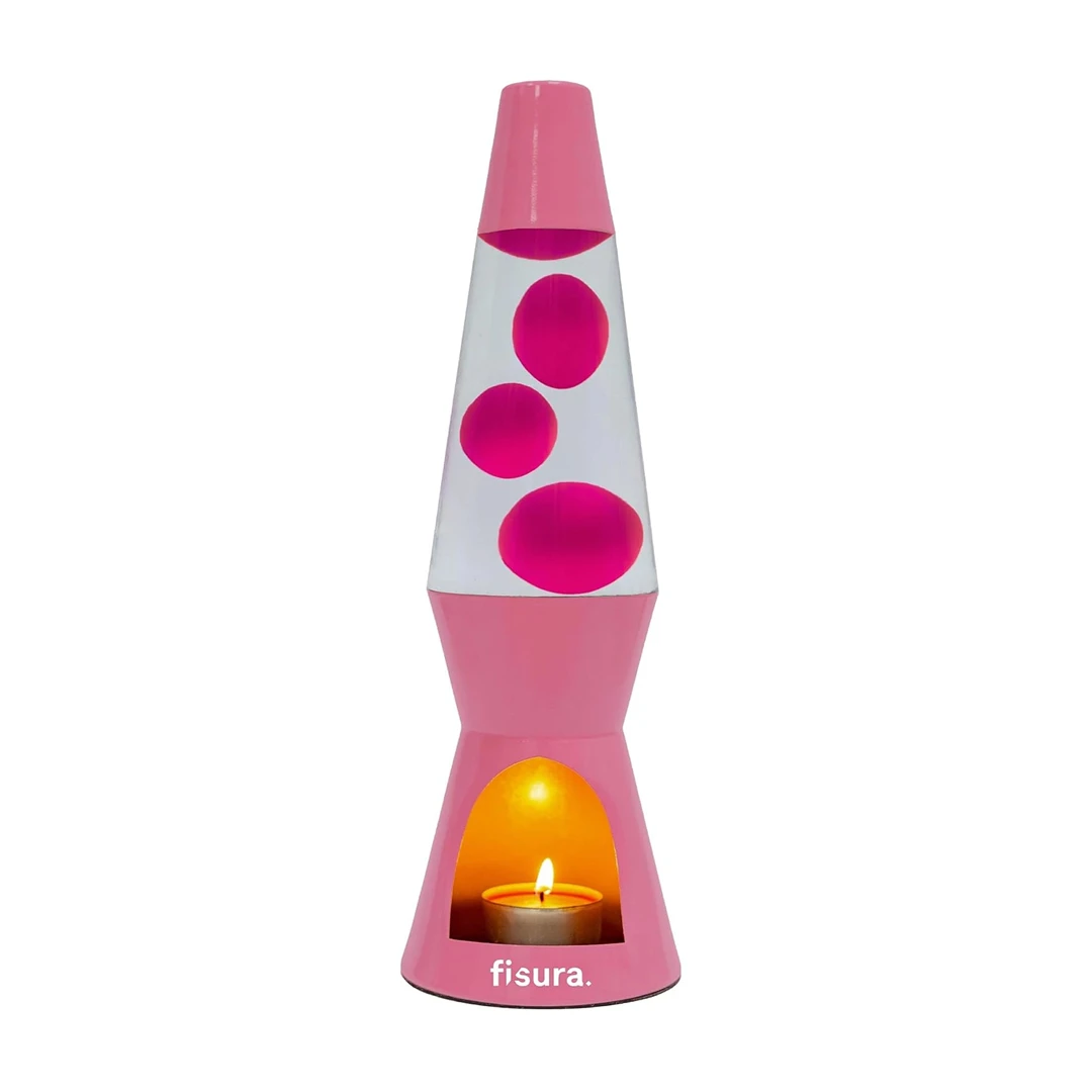 Lampe Lave à bougie - Rose